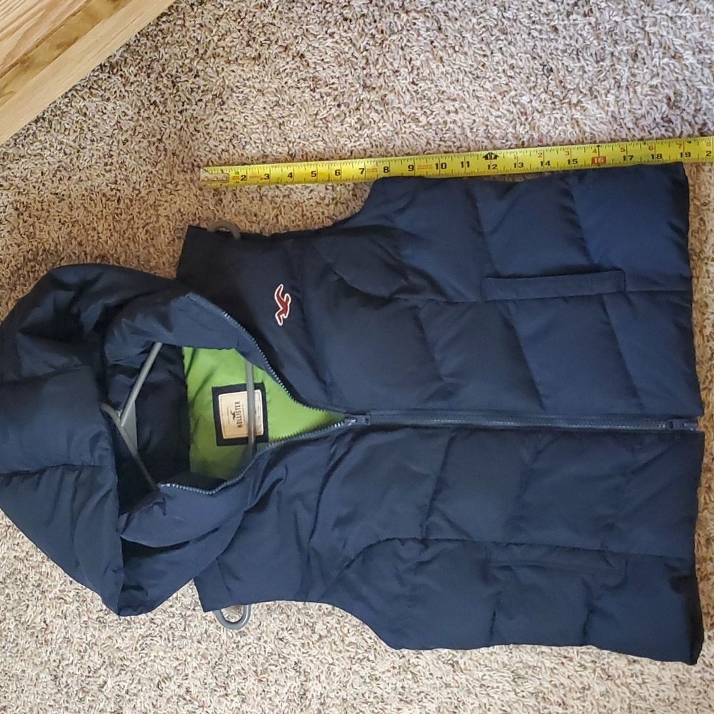 Hollister hooded puffer vest navy lime green - Picture 5 of 8